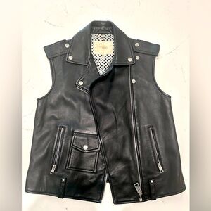Maje Leather Moto Vest